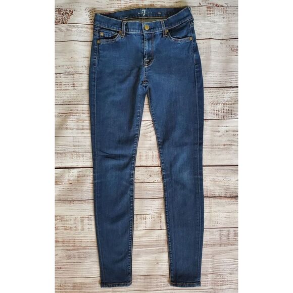 Sz 25 7 For All Mankind The Skinny Jeans Womens 7FAM Made in USA - Picture 8 of 8